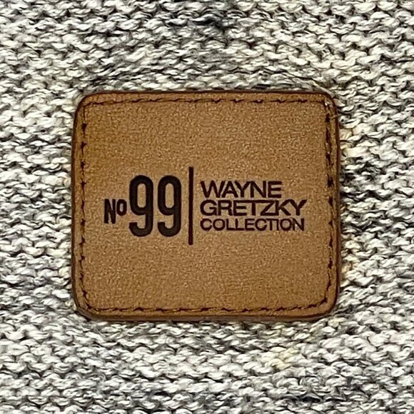 Wayne Gretzky Collection Long Sleeve Partial Button-Up Light Gray Knit Sweater - Picture 7 of 12
